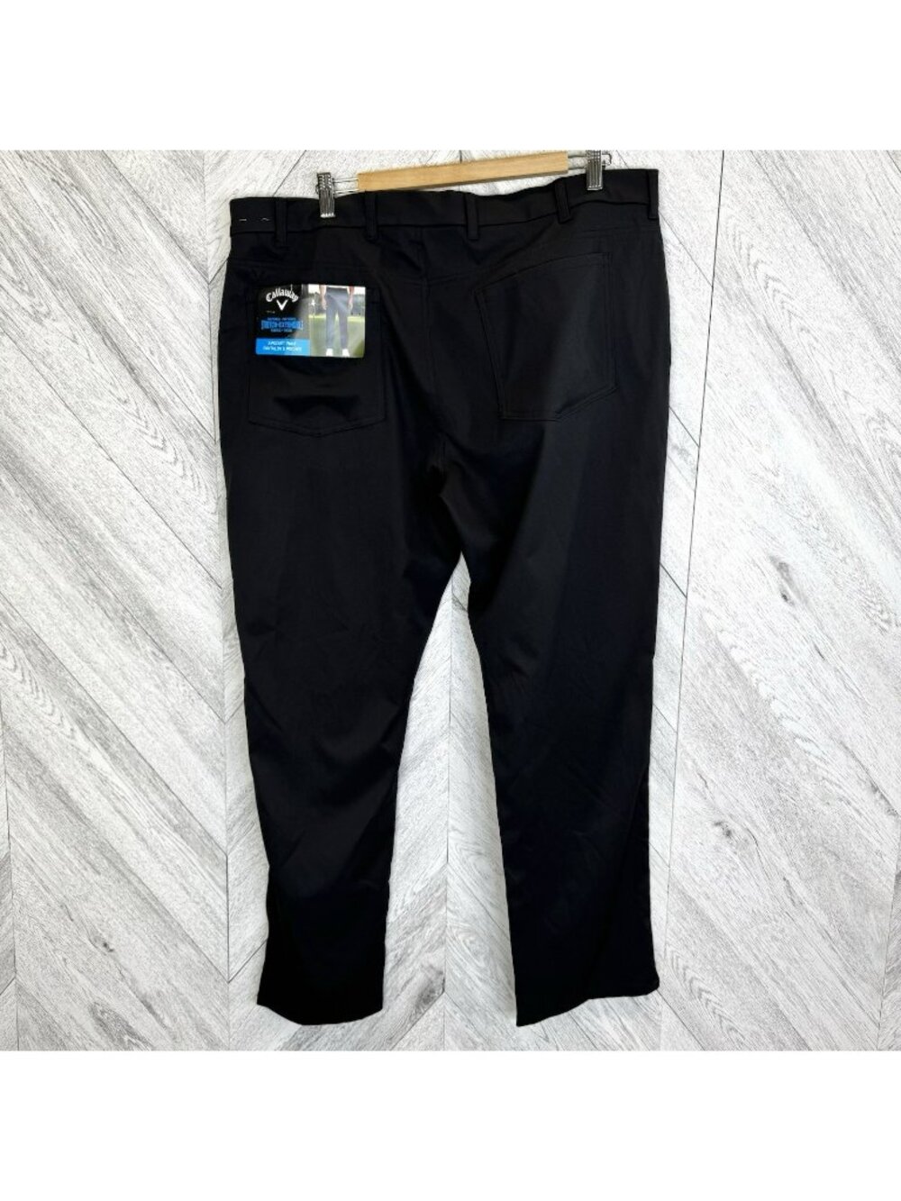 NWT Callaway Golf 5 Pocket Pant Mens Size 40x30 Black Flat Front Stretch